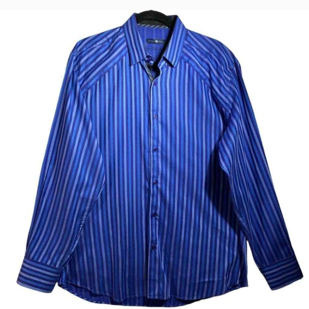 Stone‎ Rose Black Collection Mens Designer Luxury Button Shirt Size XL